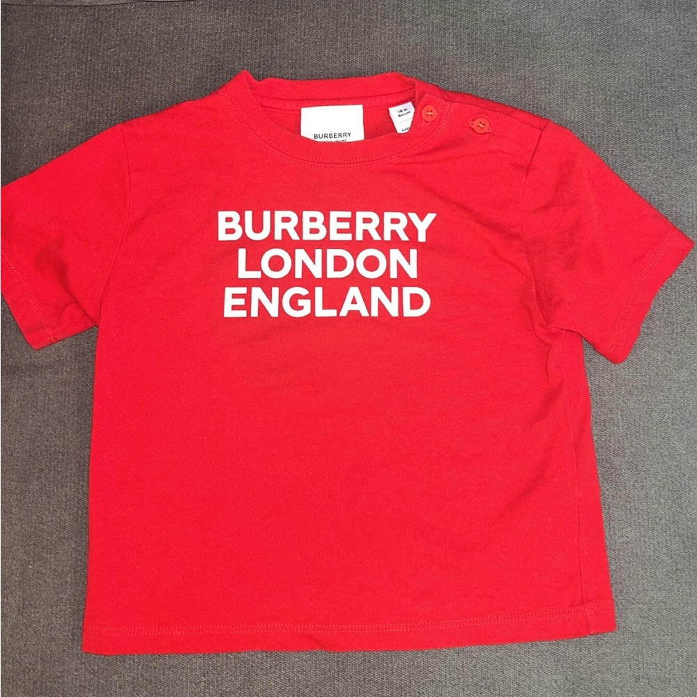 Baby Burberry Logo Print Cotton Tshirt